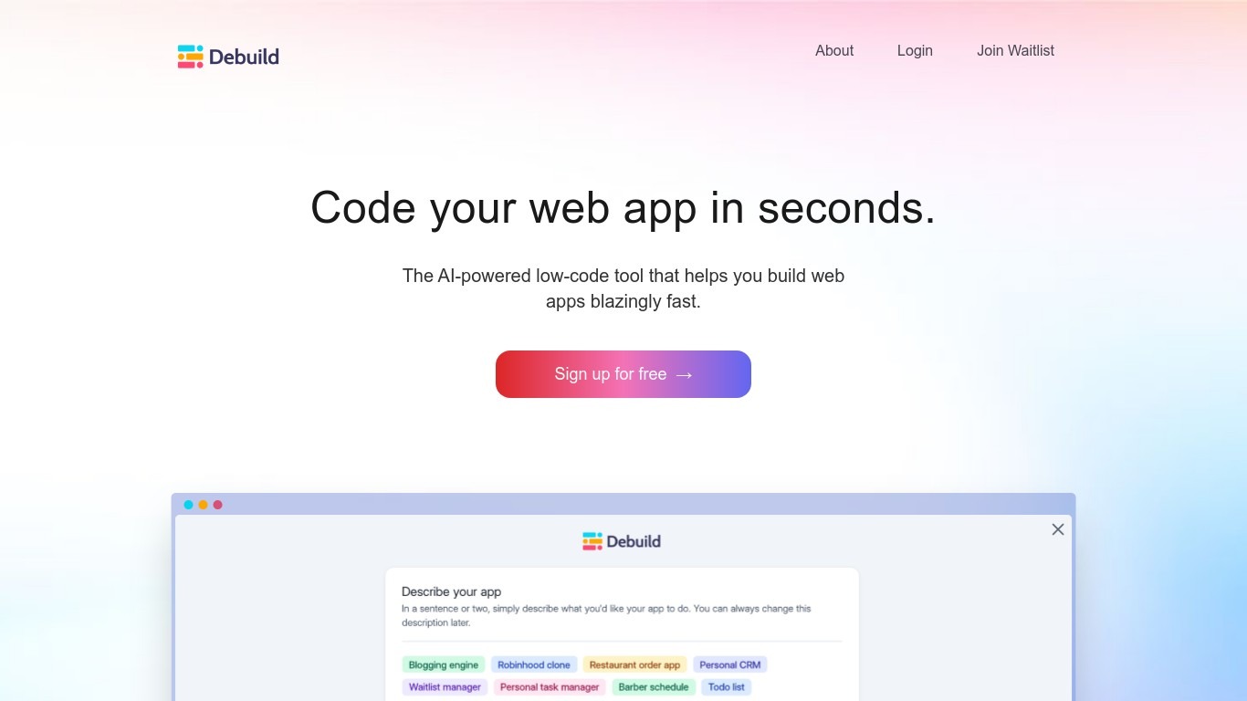 Debuild , ai text generator , ai image generator free , best ai image generator