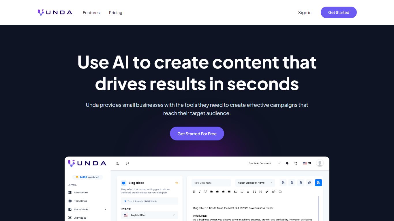 Unda , ai text generator , ai image generator free , best ai image generator
