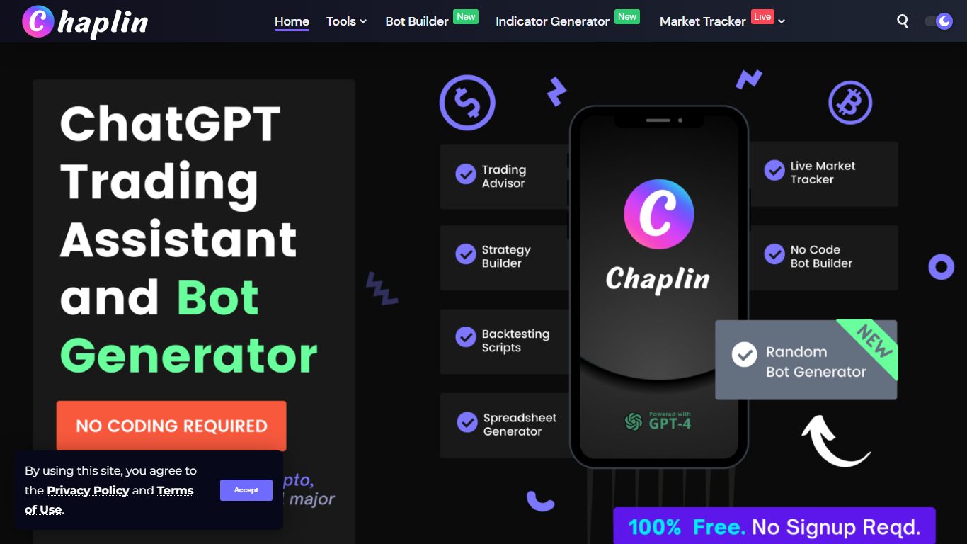 Chaplin - ChatGPT Trading Assistant & Bot Builder , ai text generator , ai image generator free , best ai image generator