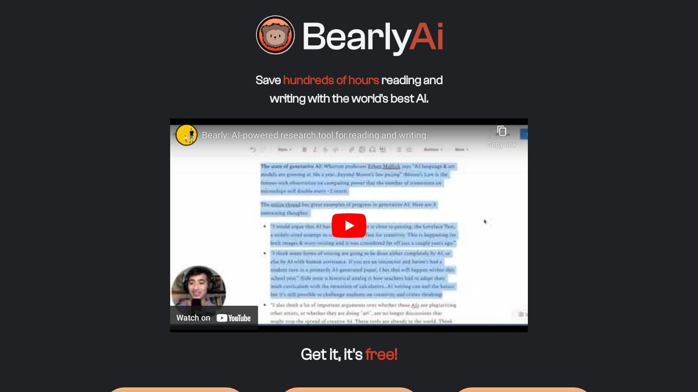 Bearly AI , ai text generator , ai image generator free , best ai image generator