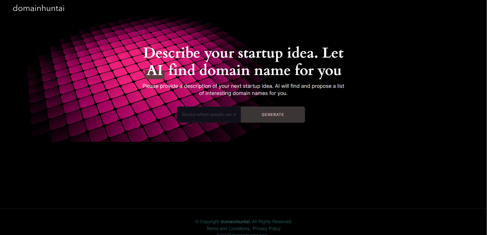 DomainHuntAI , ai text generator , ai image generator free , best ai image generator