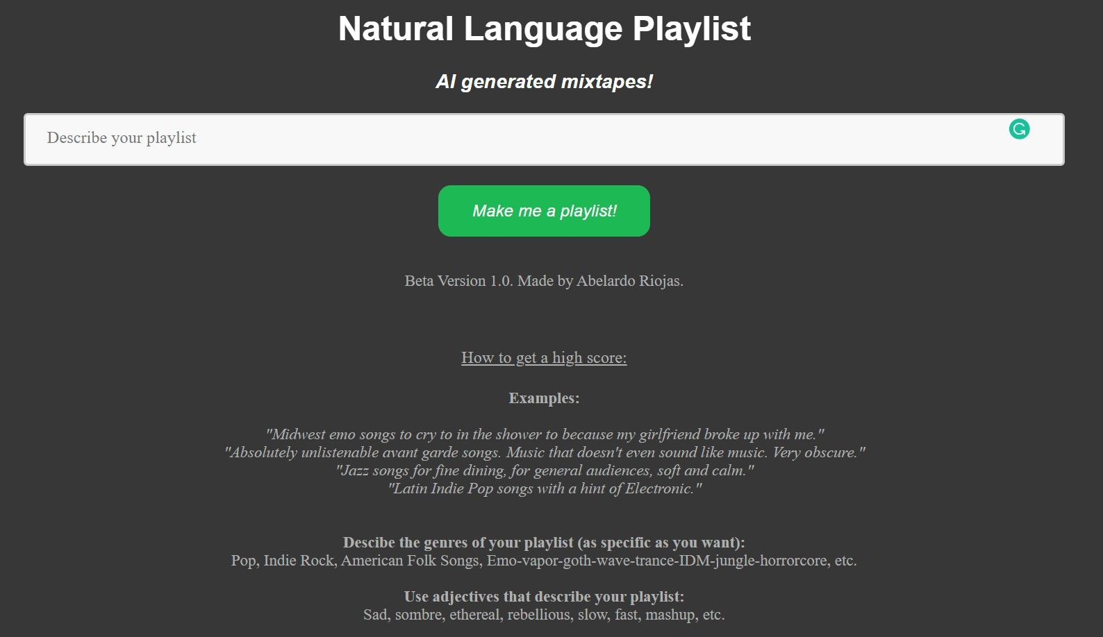 Natural Language Playlist , ai text generator , ai image generator free , best ai image generator