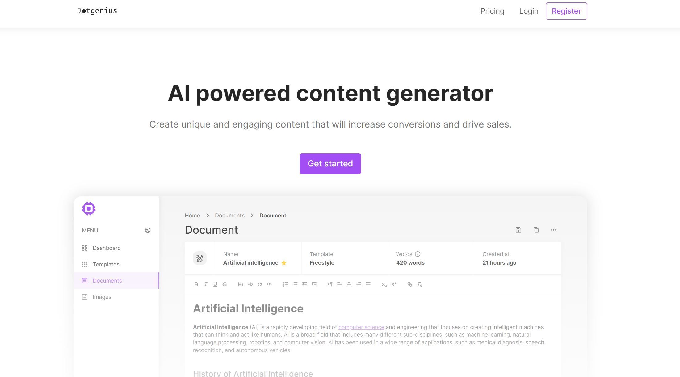 Jotgenius , ai text generator , ai image generator free , best ai image generator