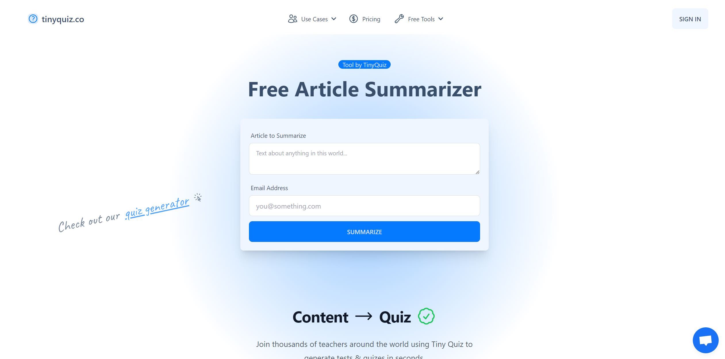 TinyQuiz AI Tools - Futurepedia , ai text generator , ai image generator free , best ai image generator