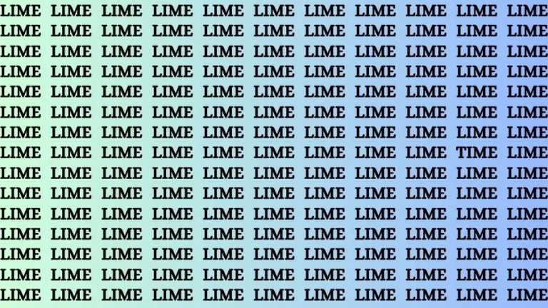 Optical Illusion Eye Test: If you have Eagle Eyes Find the Word Time among Lime in 15 Secs - networth, wiki, biography