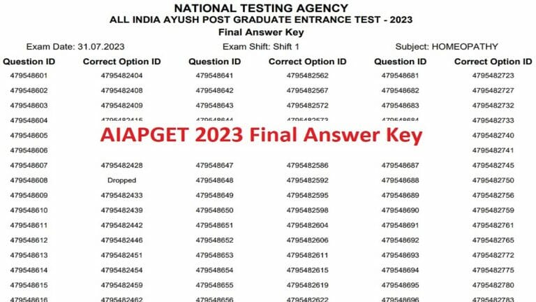 AIAPGET 2023 Final Answer Key Released, Get Direct Link To Download PDF Here - networth, wiki, biography