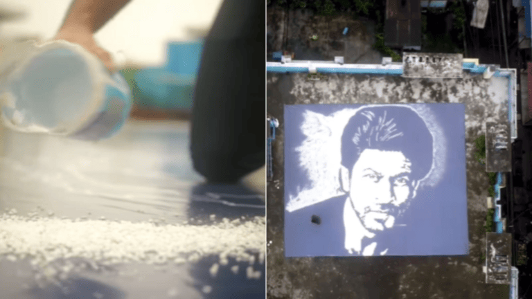 Artist creates huge portrait of Shah Rukh Khan using marble stone chips - networth, wiki, biography