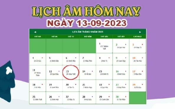 Lịch âm 13/9 – Âm lịch hôm nay 13/9/2023 nhanh và chính xác 2023 - networth, wiki, biography