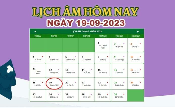 Lịch âm 19/9 – Âm lịch hôm nay 19/9/2023 nhanh và chính xác 2023 - networth, wiki, biography