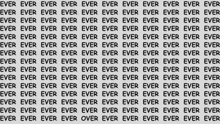 Optical Illusion Eye Test: If you have 20/20 HD Vision Eyes Find the Word Over among Ever in 15 Secs - networth, wiki, biography