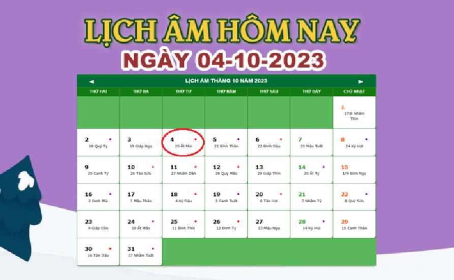 Lịch âm 4/10 – Âm lịch hôm nay 4/10/2023 nhanh và chính xác 2023 - networth, wiki, biography