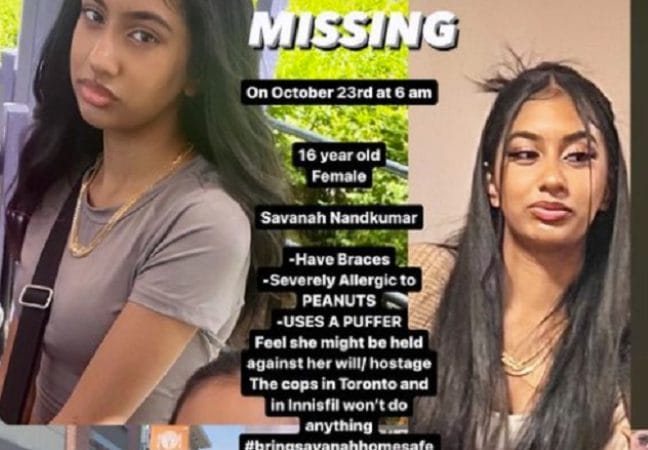 Savanah Nandkumar Missing: Who Is 16-Year-Old From Ontario, Canada? 2023 - networth, wiki, biography