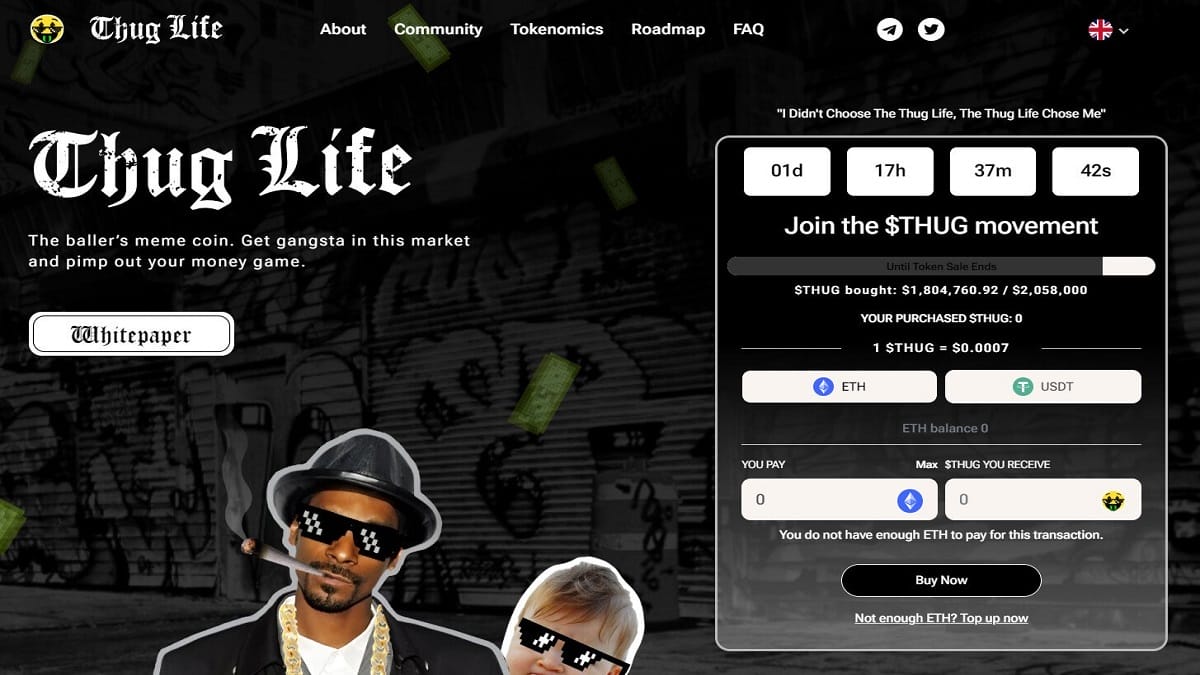 Thug Life Token Raises $1.8 Million, Next 100x Meme Coin to Explode 2023 - networth, wiki, biography