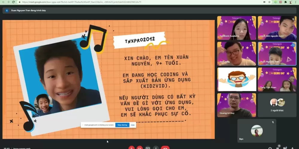 KidzVid Sản phẩm demo của bạn Nguyễn Xuân Nguyên | Khóa học lập trình cho trẻ em | lập trình game | lập trình web | lập trình scratch | lập trình python
