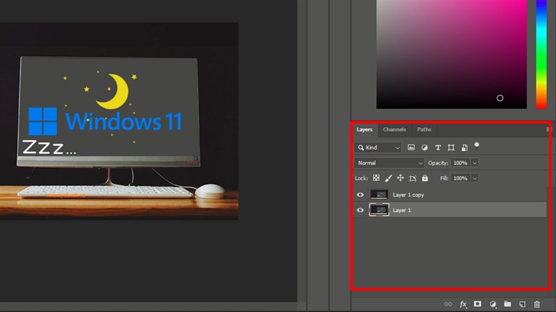 Cách thay đổi kích thước layer trong Photoshop trên máy tính