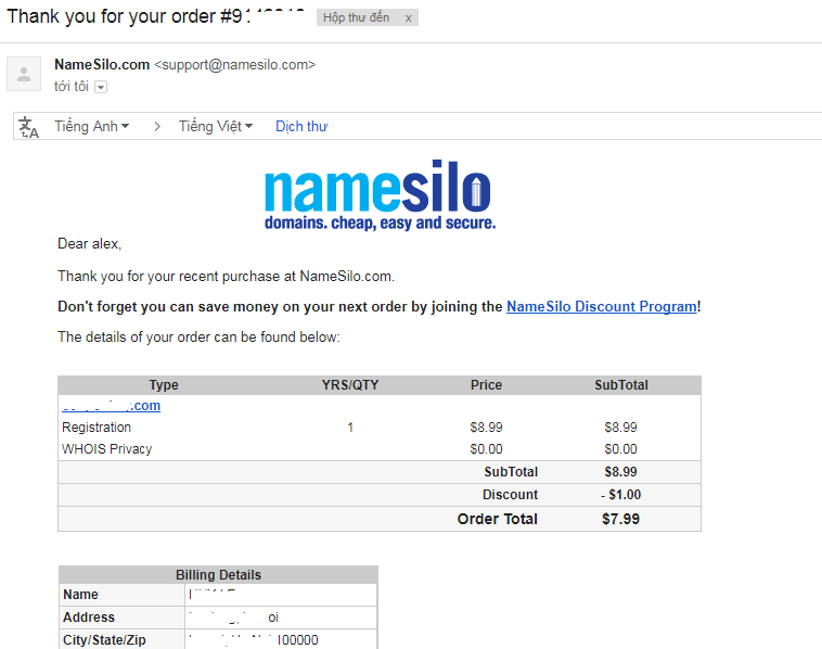 Hướng dẫn mua tên miền giá rẻ tại NameSilo đầy đủ nhất 2020