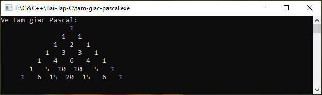 Vẽ tam giác pascal c++ | luyện code 2023